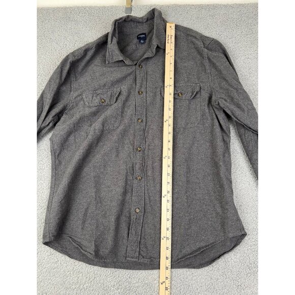 J.CREW Button Up Outdoor Heavy Work Shirt Mens XL Cotton Elbow Patch Gray - Picture 6 of 13
